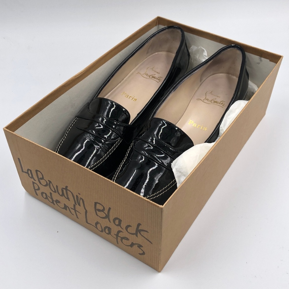 Christian Louboutin Patent Black Loafers - Picture 3 of 7